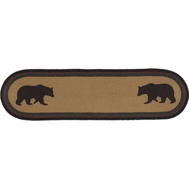 Wyatt Stenciled Bear Jute Runner Oval 13x48 VHC Brands - The Fox Decor